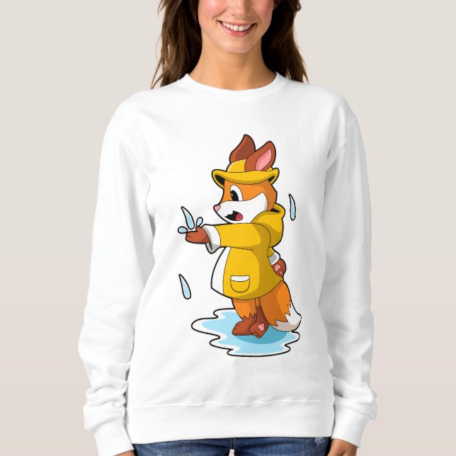 Sweatshirt Renard à la pluie avec gouttes de pluie (Devant)