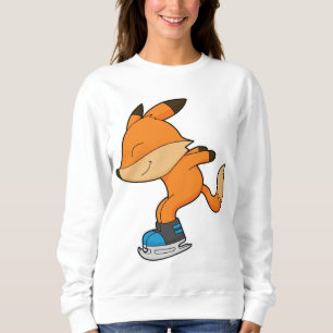 Sweatshirt Renard au patinage sur glace avec patins sur glace
