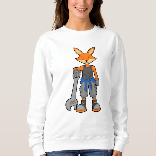 Sweatshirt Renard comme Mécanique avec Spanner (Devant)