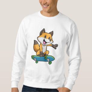 Sweatshirt Renard comme patineur avec skateboard