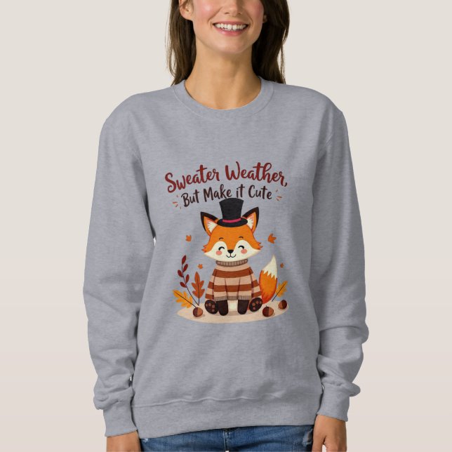 Sweatshirt Renard douillet et mignon en chandail d'automne (Devant)