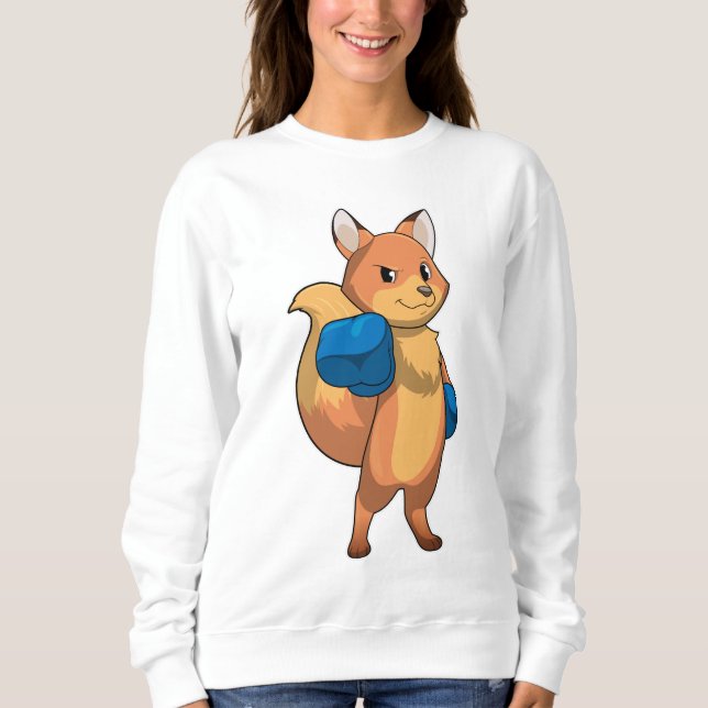 Sweatshirt Renard en boîte avec gants de boxe (Devant)