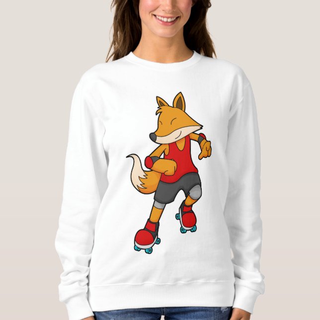 Sweatshirt Renard en patinage avec roulettes (Devant)