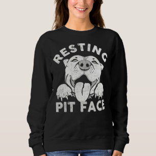 Sweatshirt Repose Pit Face Drôle Pitbull Devis chien pour ani
