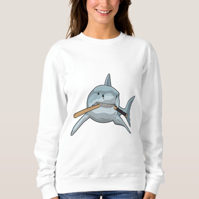 Sweatshirt Requin au baseball avec batte de baseball (Devant)