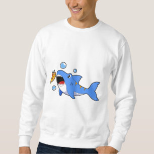 Sweatshirt Requin avec pizza comme appât