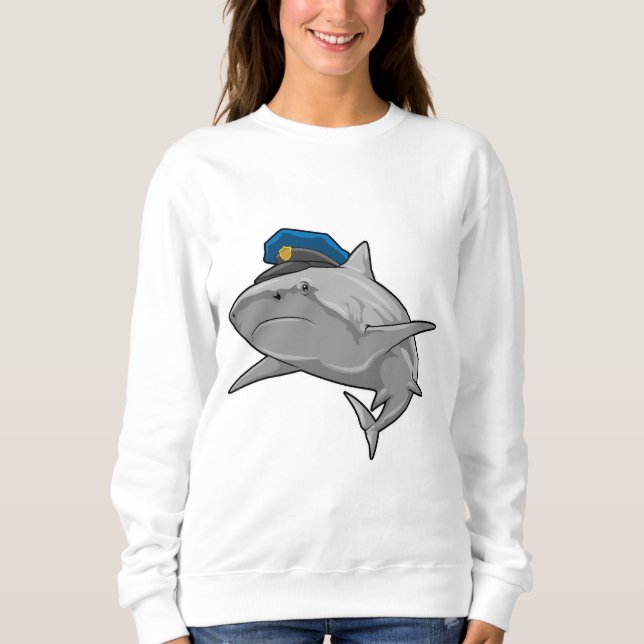 Sweatshirt Requin en tant que policier Police (Devant)