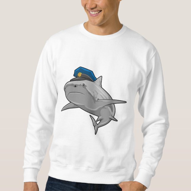 Sweatshirt Requin en tant que policier Police (Devant)