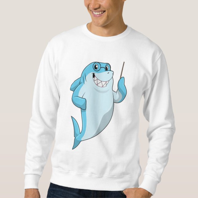 Sweatshirt Requin enseignant avec pointeur (Devant)