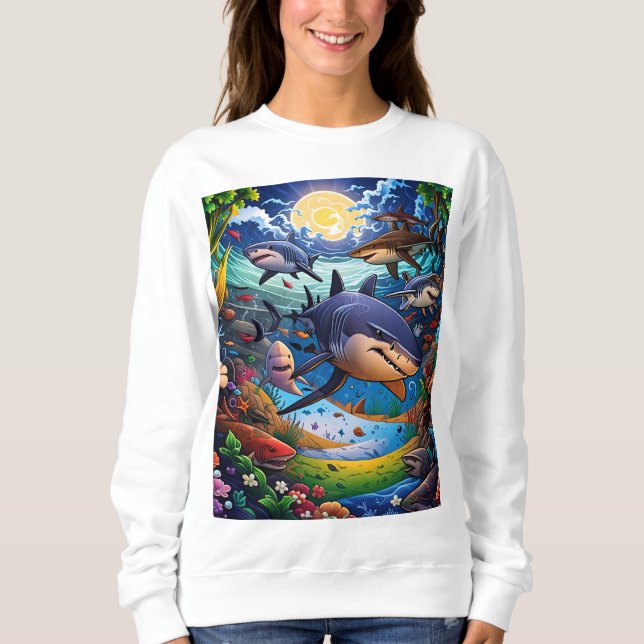 Sweatshirt Requins : venir vers vous (Devant)