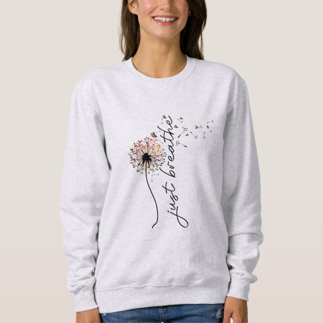 Sweatshirt Respirer le papillon Dandelion Inspiration Yoga (Devant)