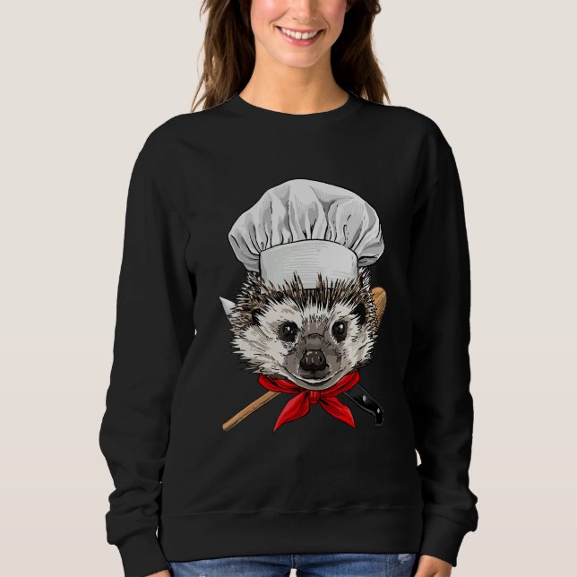 Sweatshirt Restaurant Hedgehog Chef Kitchen Cook Culinary Coo (Devant)