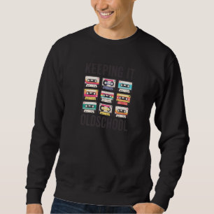 Sweatshirt Restez Ancienne École 80s 90s Cassettes Mixtape R