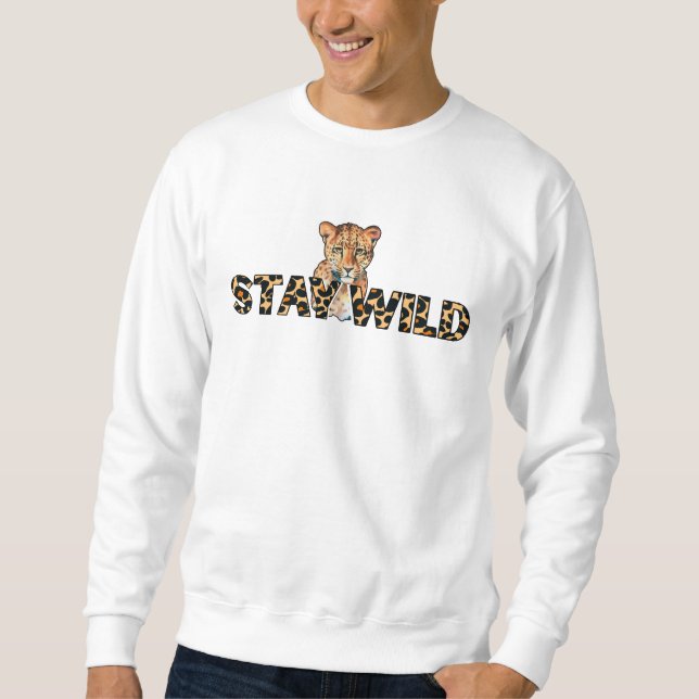 Sweatshirt Restez Empreinte de léopard sauvage avec Cheetah H (Devant)