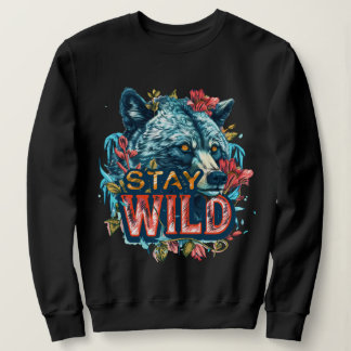 Sweatshirt Restez Sauvage Grizzly Oear Graphic Tee