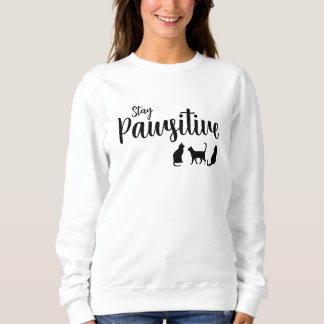 Sweatshirt Restez un chat noir à la mode