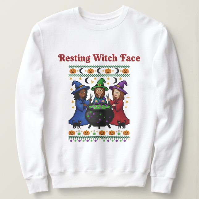 Sweatshirt Resting Witch Face (Design devant)