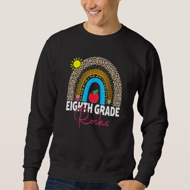 Sweatshirt Retour À L'École Huitième Année Rocks Premier Jour (Devant)