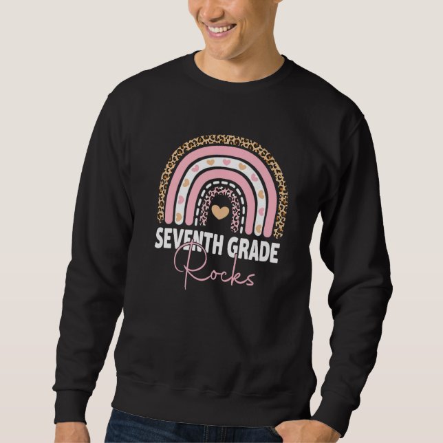 Sweatshirt Retour À L'École Septième Année Rocks Premier Jour (Devant)