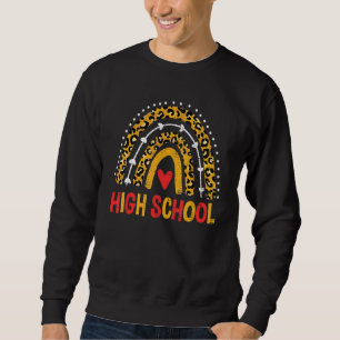 Sweatshirt Retour au léopard de lycée arc-en-ciel vintage