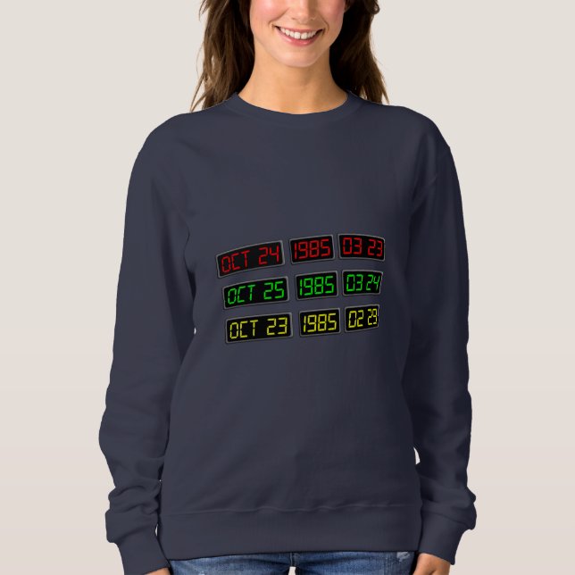 Sweatshirt Retour aux années 80 par Time Travel Machine (Devant)