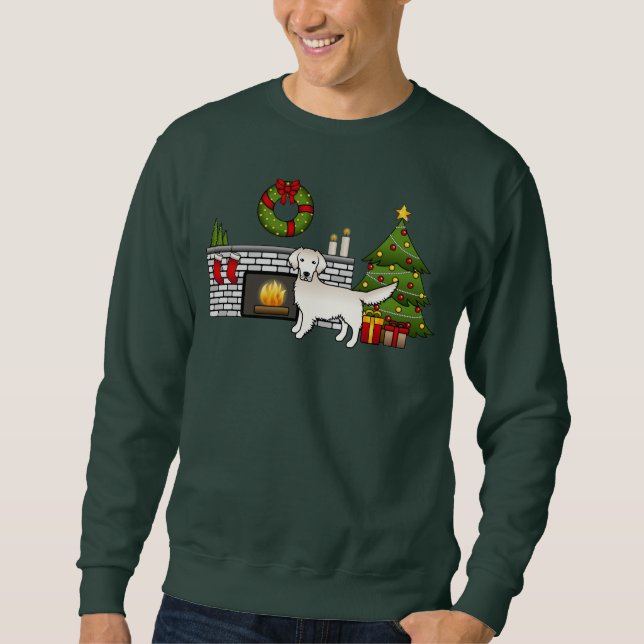 Sweatshirt Retriever De Crème Dorée Anglaise Dans Une Salle D (Devant)