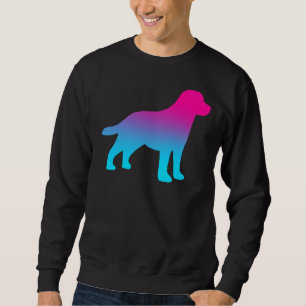 Sweatshirt Rétrificateur Labrador Ombre Rose Et Bleu