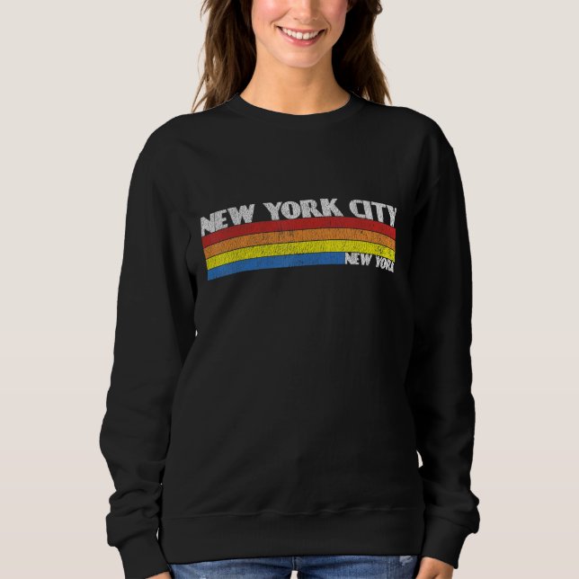 Sweatshirt Retro 80s New York City NY Souvenir (Devant)