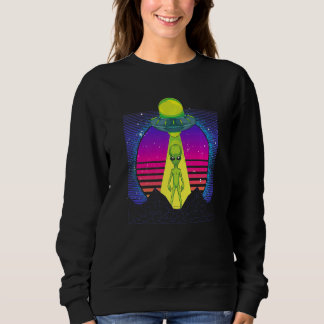 Sweatshirt Retro 90s Vaporwave Alien Abduction Science Fictio