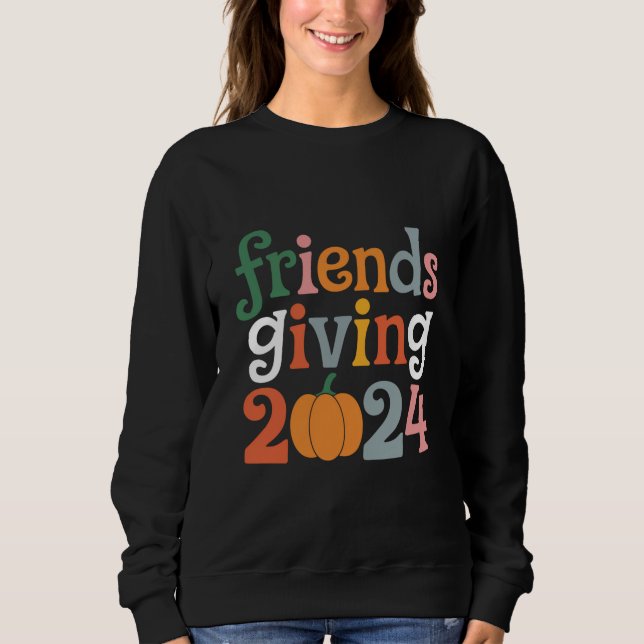 Sweatshirt Retro Amis Donnant 2024 Thanksgiving Fall (Devant)