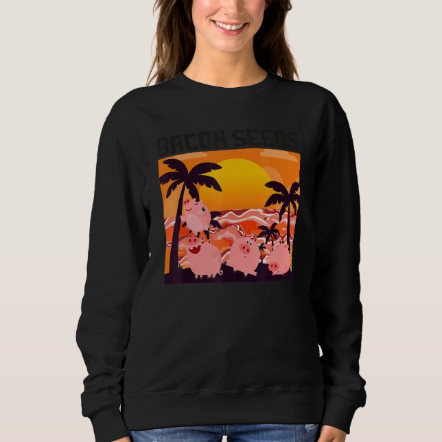 Sweatshirt Retro Bacon Seeds, Boys Girls Farmer, Hog Lover, C (Devant)