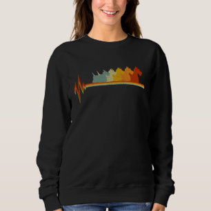 Sweatshirt Rétro Battement de coeur Chien Terrier Écossais Ga