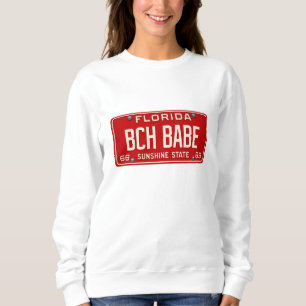 Sweatshirt Rétro Beach Babe 1969   Graphisme de plaque d'imma