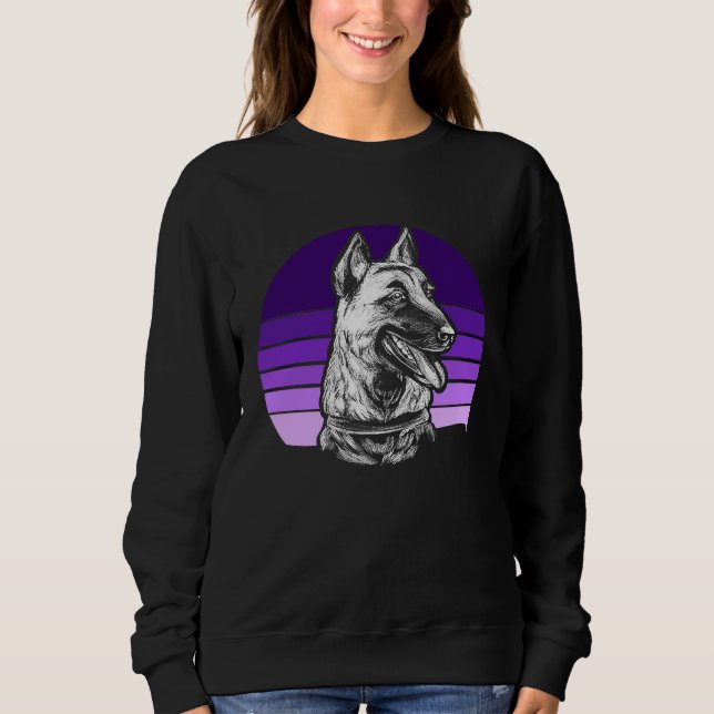 Sweatshirt Retro Belgian Malinois  1 (Devant)