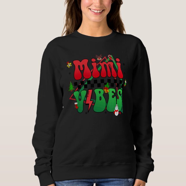 Sweatshirt Retro Boho Style Mimi Vibes Christmas (Devant)