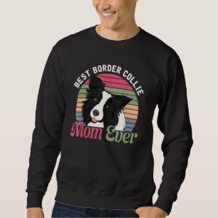 Sweatshirt Retro Chien Maman Animal Mothers Day Frontière Col