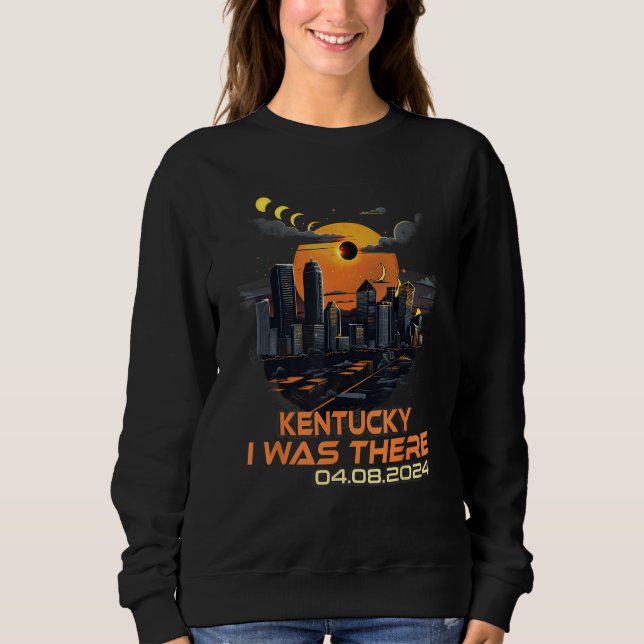 Sweatshirt Retro Cityscape Total Solar Eclipse 2024 Kentucky (Devant)