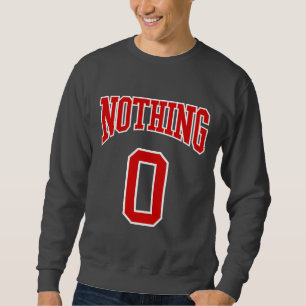 Sweatshirt Retro College Rouge Blanc Noir Rien Zéro Sport