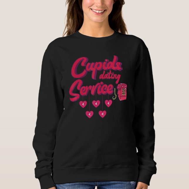 Sweatshirt Retro Cupid's Dating Service Funny Valentine's Day (Devant)