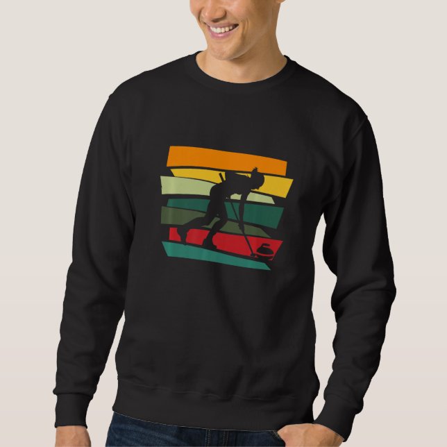 Sweatshirt Retro Curling Curling Player  2 (Devant)