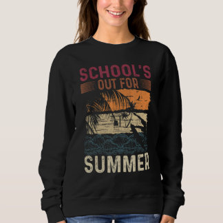 Sweatshirt Retro Dernière Journée D'Écoles Sorties Pour L'Été