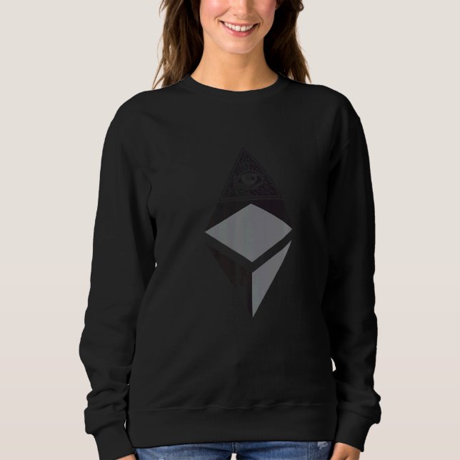 Sweatshirt Rétro Ethereum Blockchain Crypto Eth Trader Blanc (Devant)