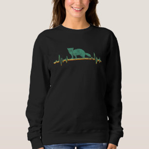 Sweatshirt Retro Ferret Heartbeat Zoo Animal Animal Pet Propr