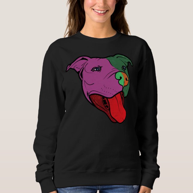 Sweatshirt Retro Funky Pitbull (Devant)