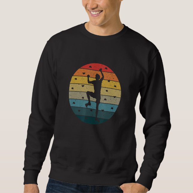Sweatshirt Retro Graphic Climbing Bouldering Rock Climber Mou (Devant)
