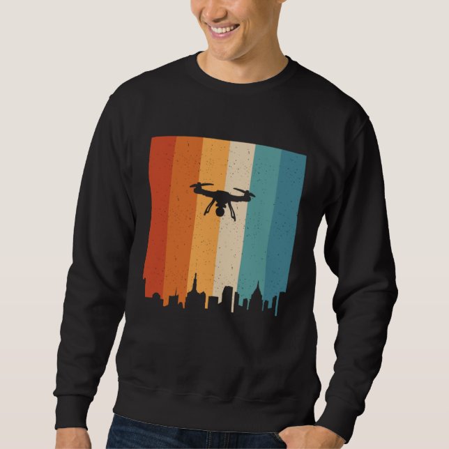 Sweatshirt Retro Graphic Drone Flying Quadcopter Pilot RC Dro (Devant)