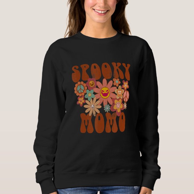 Sweatshirt Retro Groovy Spooky Momo Fall Halloween Thanksgivi (Devant)