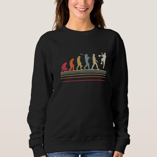 Sweatshirt Retro Handball Evolution Funny Design For Handball (Devant)