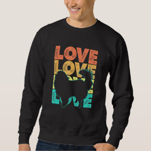 Sweatshirt Retro I Love My Japanese Chin Chien Theme Design