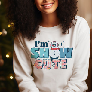 Sweatshirt Retro Je suis Snow mignonne Winter Snowman